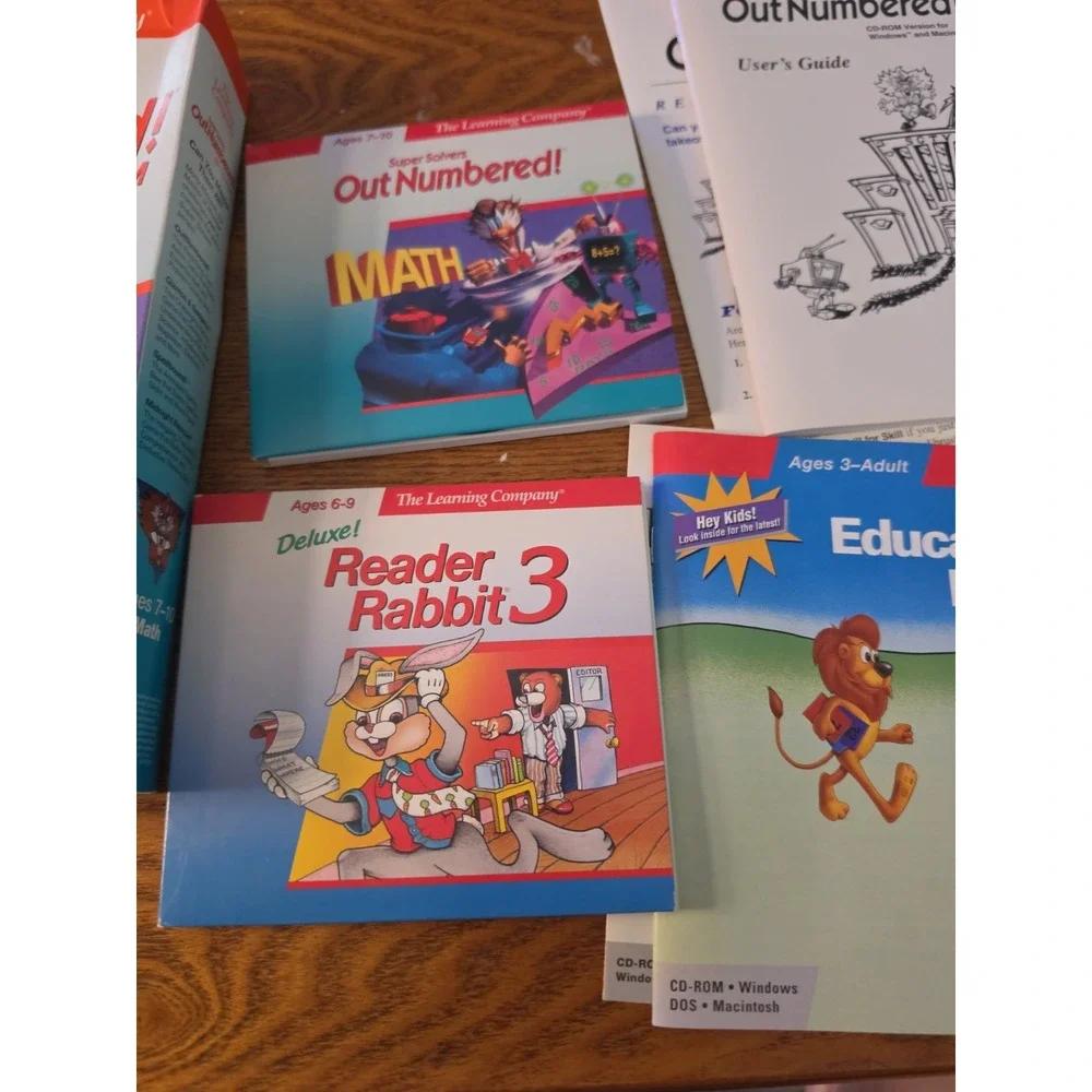 Super Solvers Outnumbered PC & Reader Rabbit 3 Duluxe Vtg